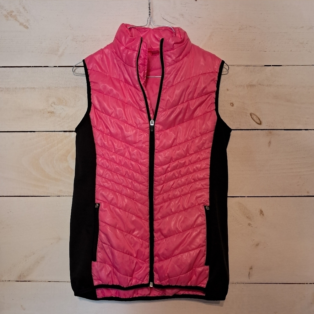 Xersion Pink & Black Puffer Vest Women’s Size Small